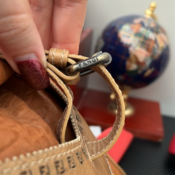 Vintage FENDI Du Jour tan  Leather Shoulder Bag - Picture 11 of 14